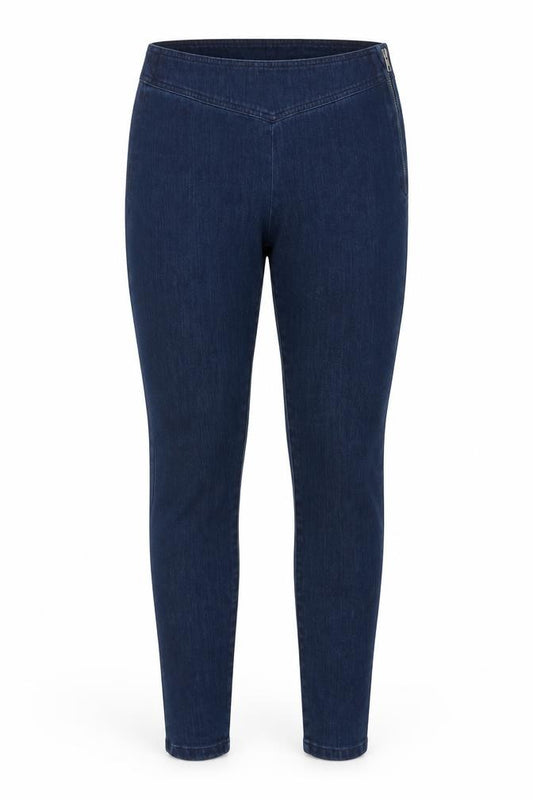 Front view of French Connection Women's Blue Skinny Jeans, size 12, Stretch Denim