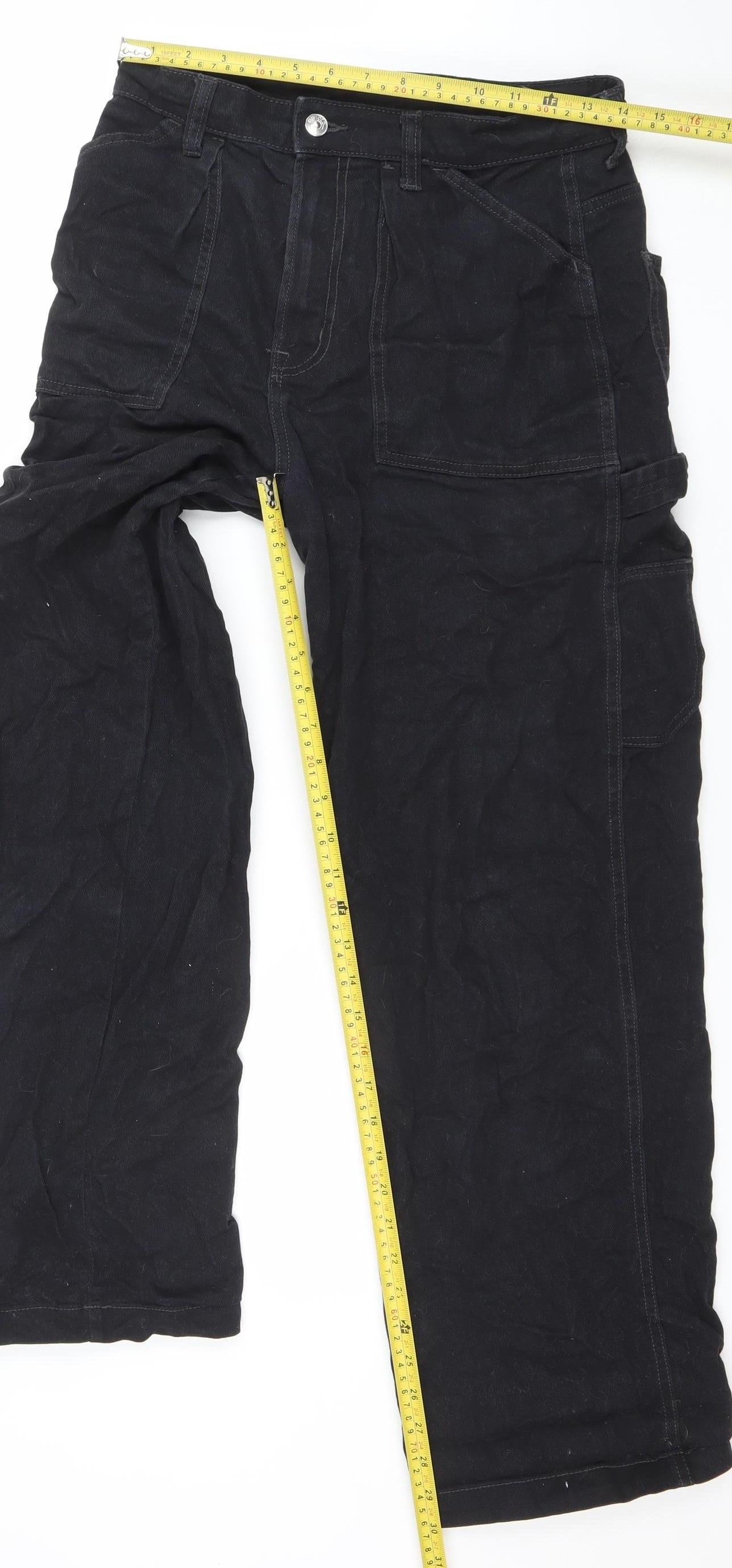 H&M Divided Womens Black Straight Jeans Size 10 Regular Fit