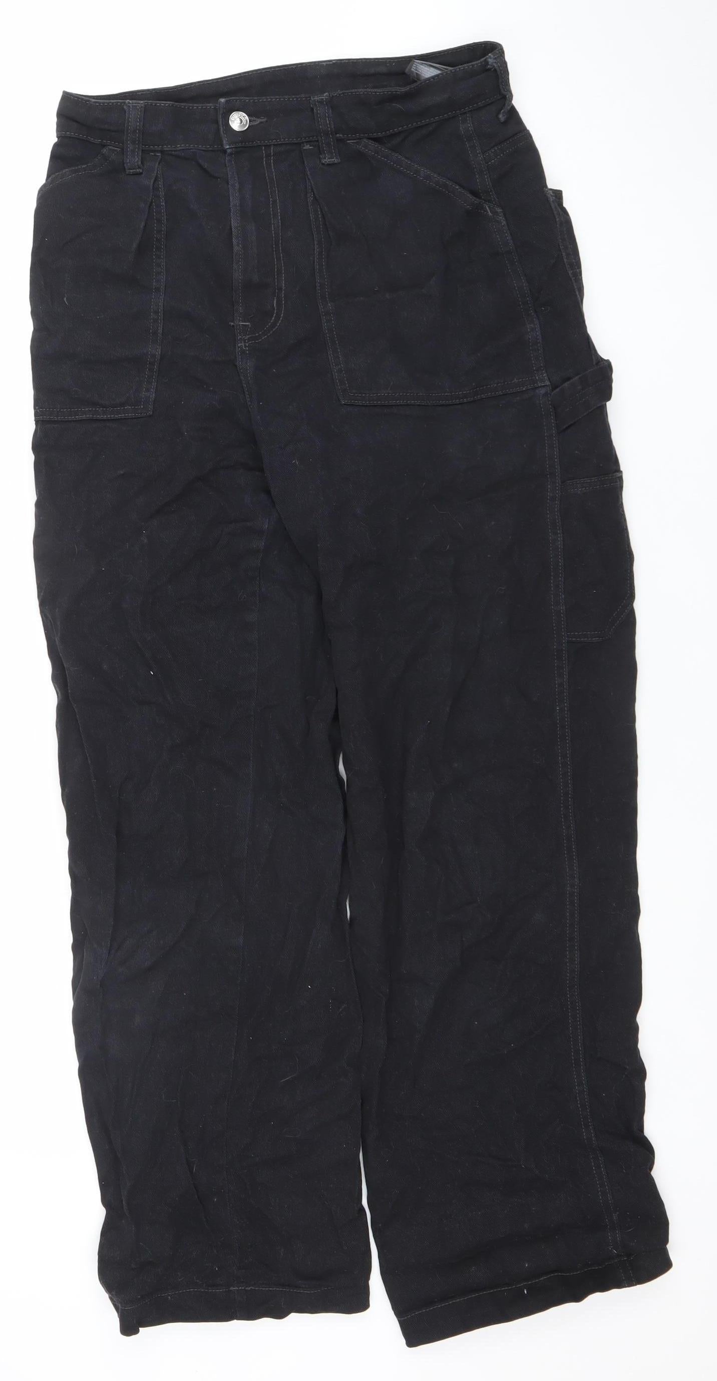 H&M Divided Womens Black Straight Jeans Size 10 Regular Fit