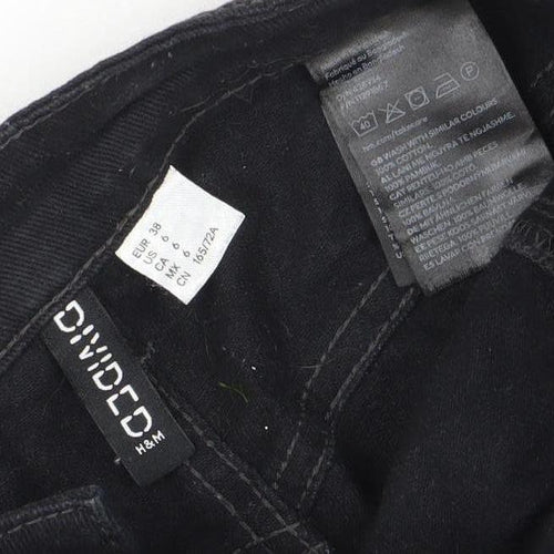 H&M Divided Womens Black Straight Jeans Size 10 Regular Fit