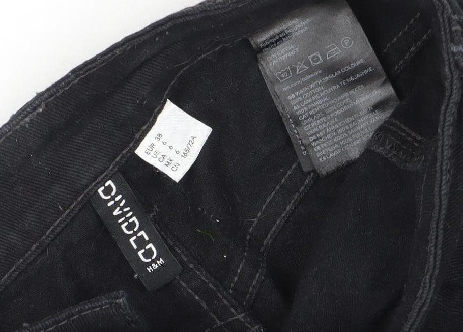 H&M Divided Womens Black Straight Jeans Size 10 Regular Fit