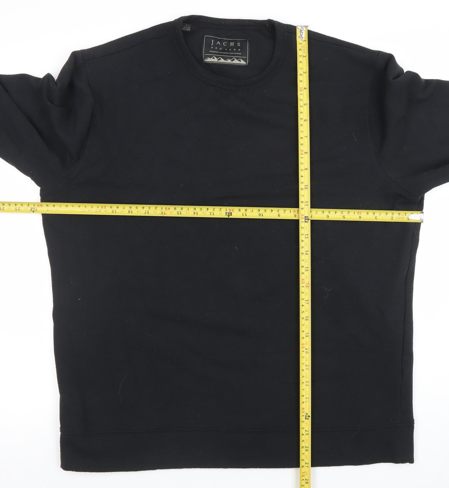 JACHS New York Men’s Black Crew Neck Cotton Blend Pullover Sweatshirt L
