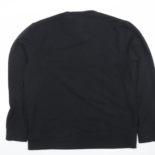 JACHS New York Men’s Black Crew Neck Cotton Blend Pullover Sweatshirt L