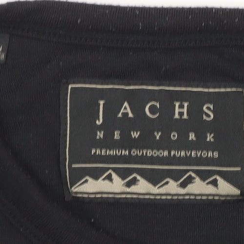 JACHS New York Men’s Black Crew Neck Cotton Blend Pullover Sweatshirt L