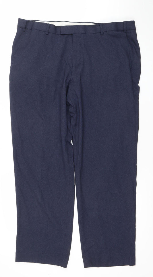Dunnes Stores Men's Navy Blue Regular Fit Trousers 40W 31L