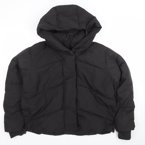 Primark Womens Black Hooded Puffer Jacket Size S Winter Coat
