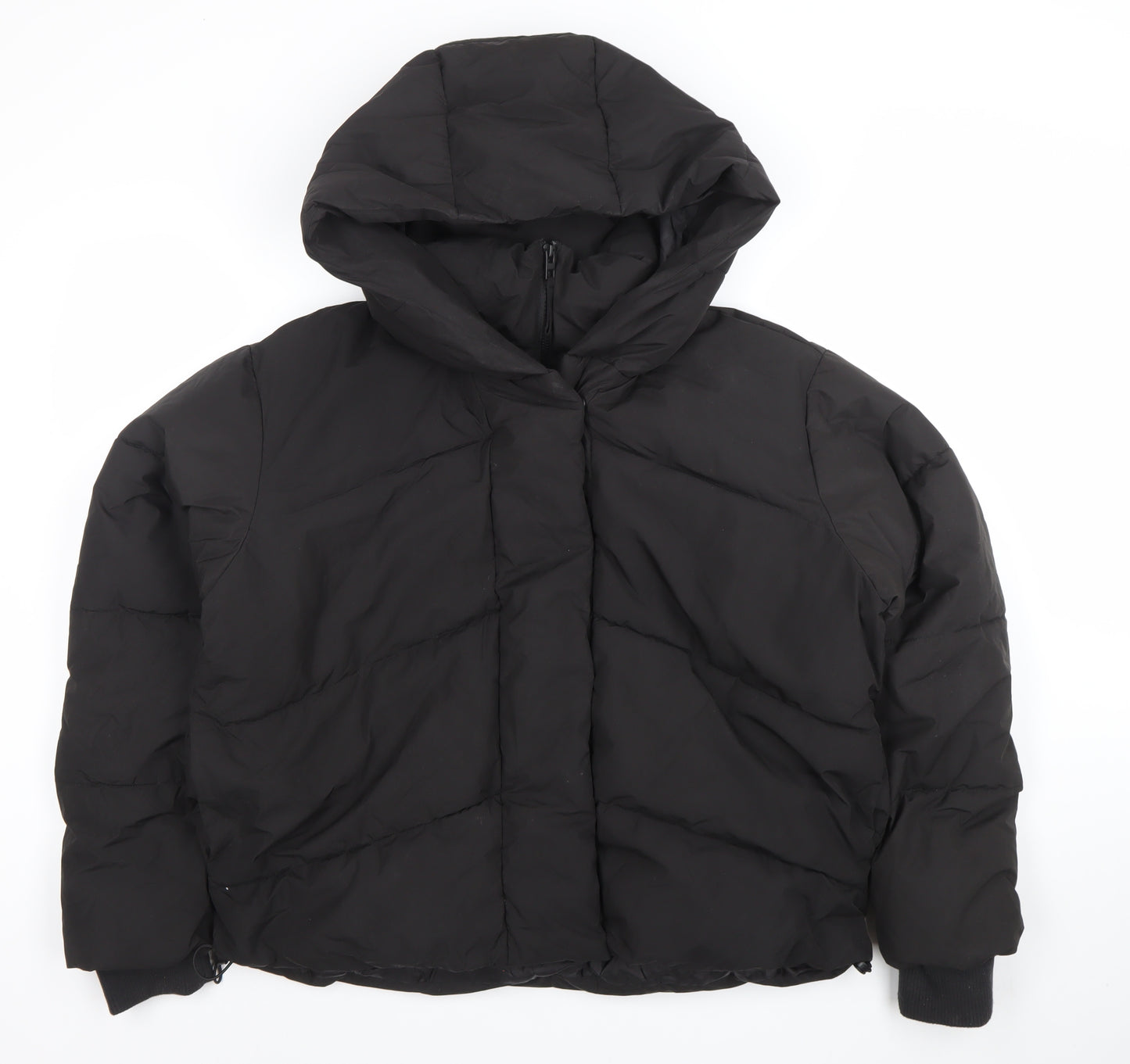 Primark Womens Black Hooded Puffer Jacket Size S Winter Coat