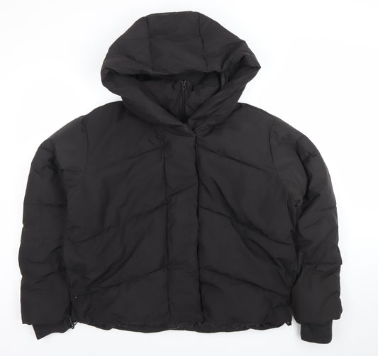 Primark Womens Black Hooded Puffer Jacket Size S Winter Coat