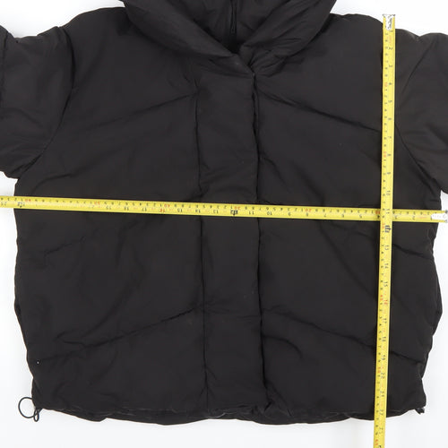 Primark Womens Black Hooded Puffer Jacket Size S Winter Coat