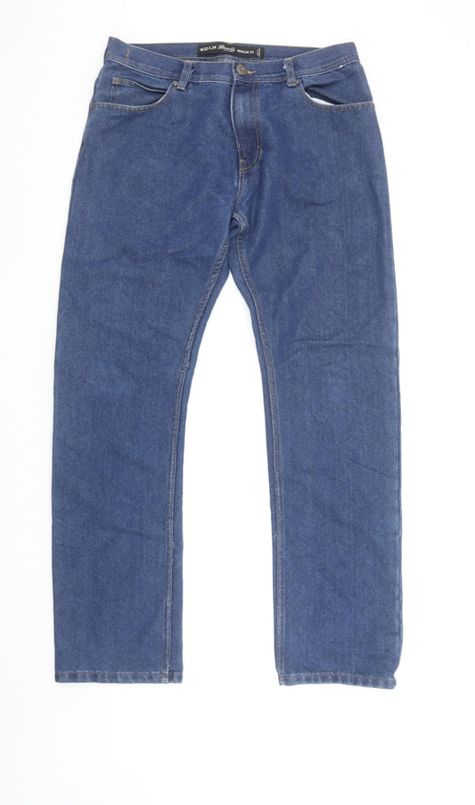 Denim Co. Men's Blue Regular Fit Straight Jeans W32 L34