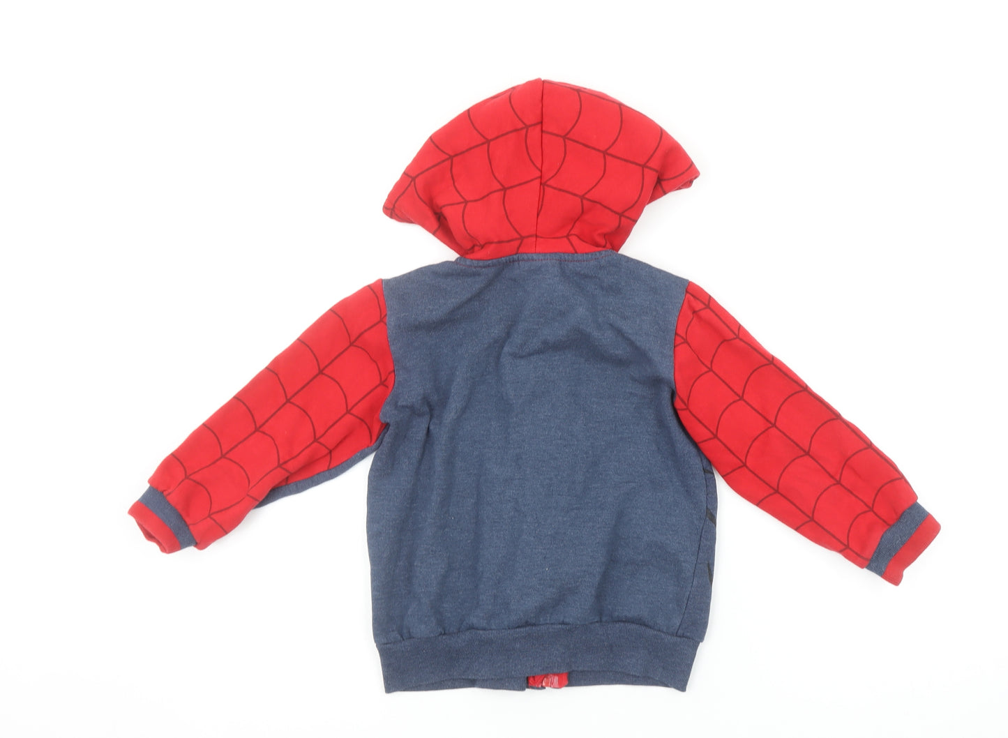 Marvel Spider-Man Boys Red Blue Hoodie 7-8 Years Full Zip Cotton Sweatshirt