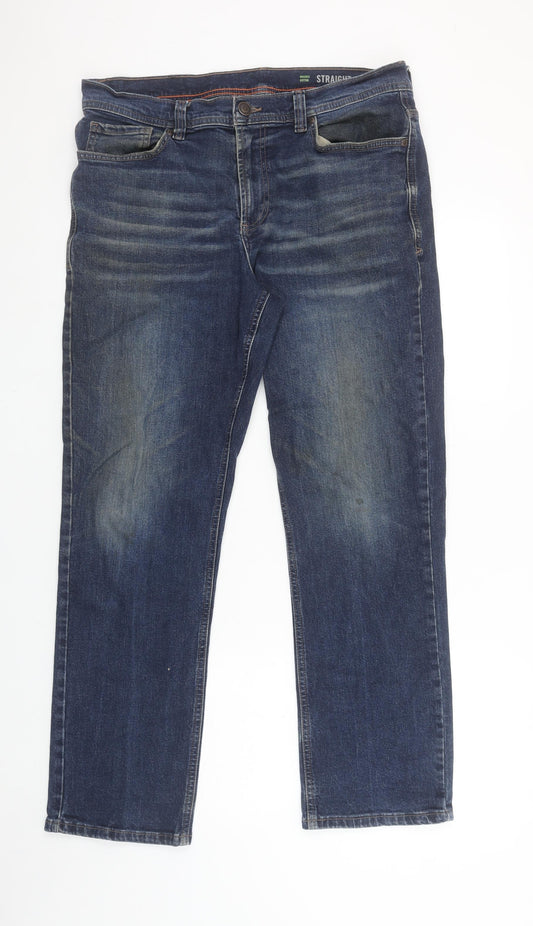 F&F Men’s Blue Straight Leg Jeans 36W 30L Denim Classic Fit