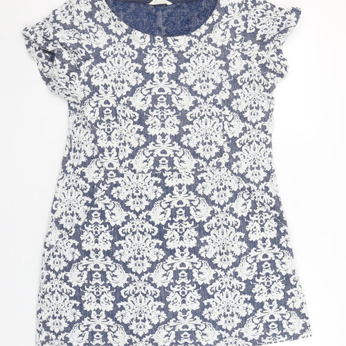 White Stuff Women’s Blue Jacquard Shift Dress Size 14