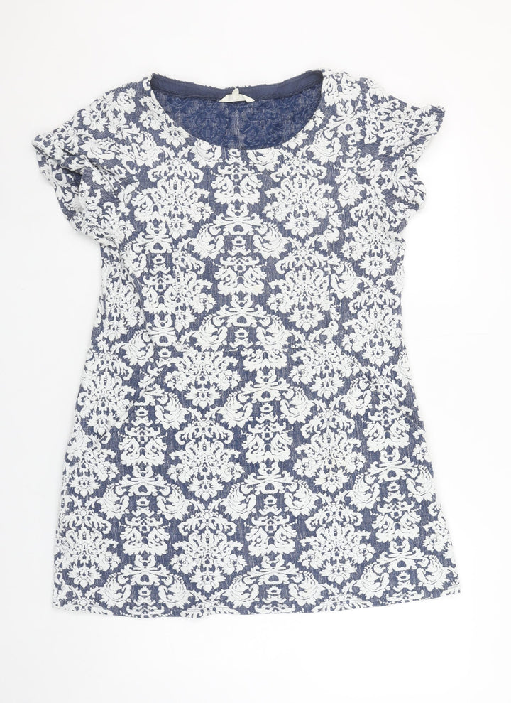 White Stuff Women’s Blue Jacquard Shift Dress Size 14