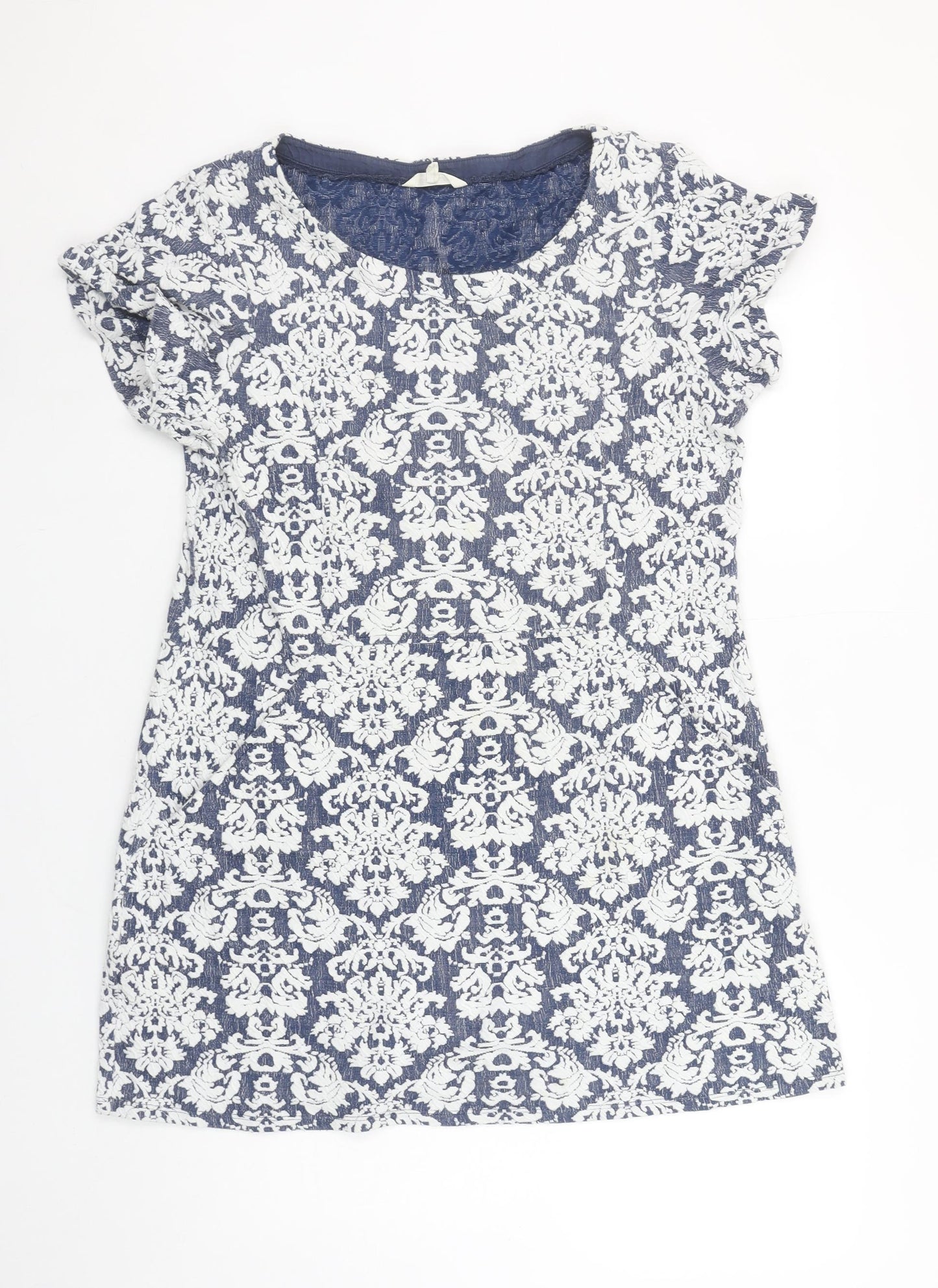 White Stuff Women’s Blue Jacquard Shift Dress Size 14