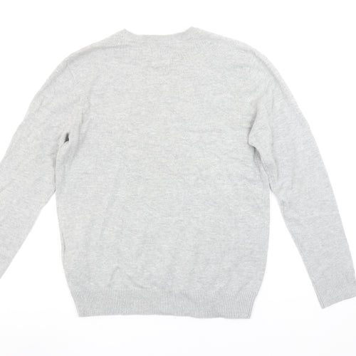 Quiksilver Mens Grey XS Crew Neck Cotton Pullover Jumper