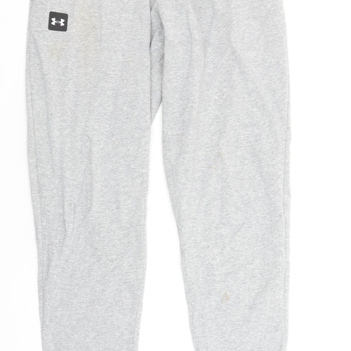 Under Armour Men Grey Small Jogger Sweatpants Fleece Relaxed Fit