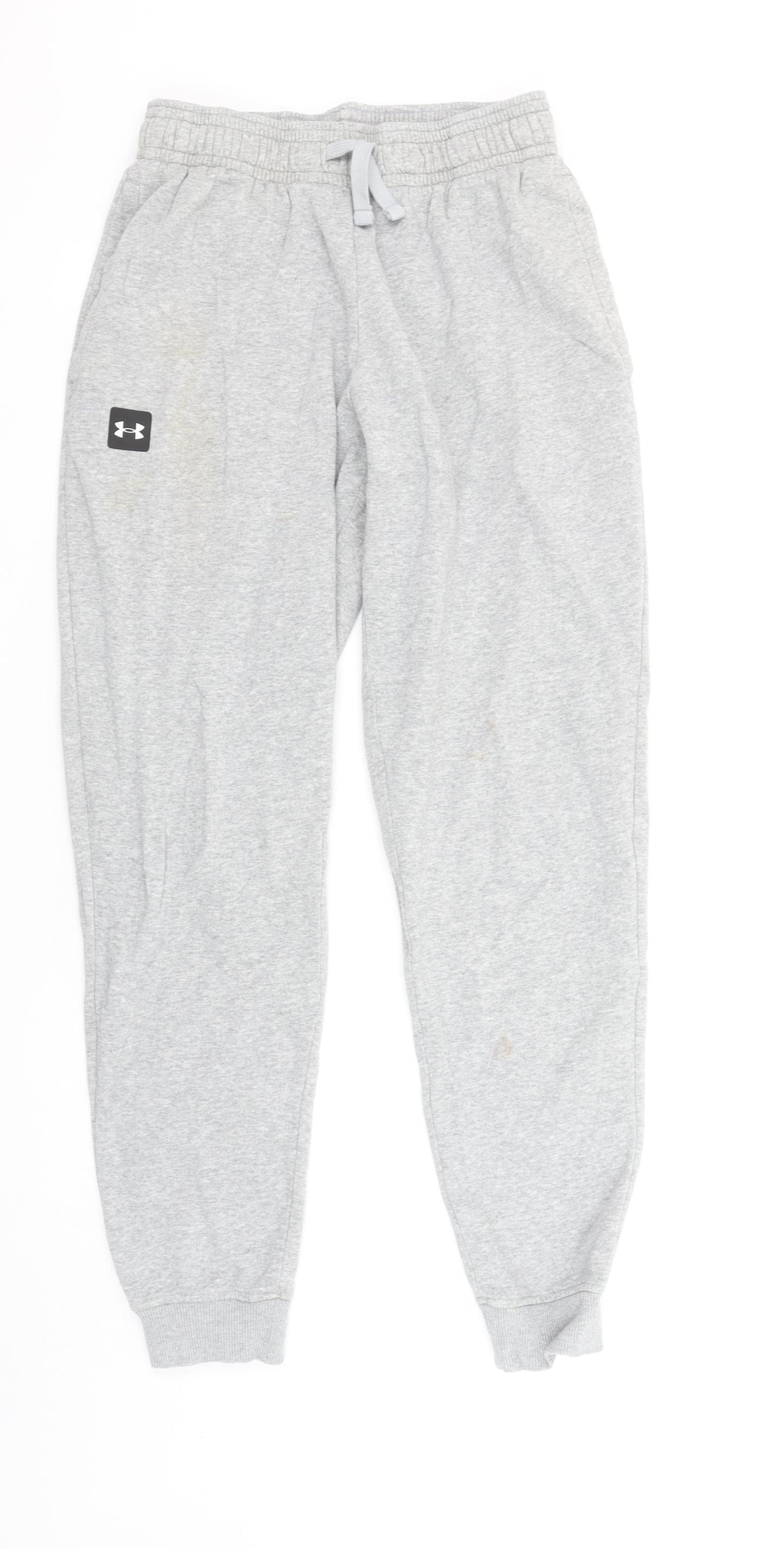 Under Armour Men Grey Small Jogger Sweatpants Fleece Relaxed Fit