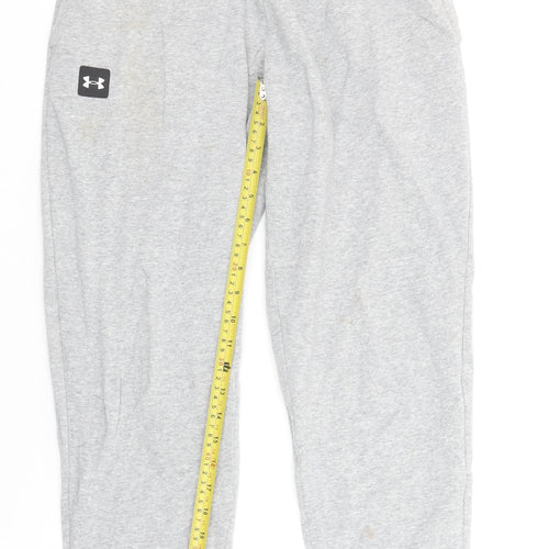 Under Armour Men Grey Small Jogger Sweatpants Fleece Relaxed Fit