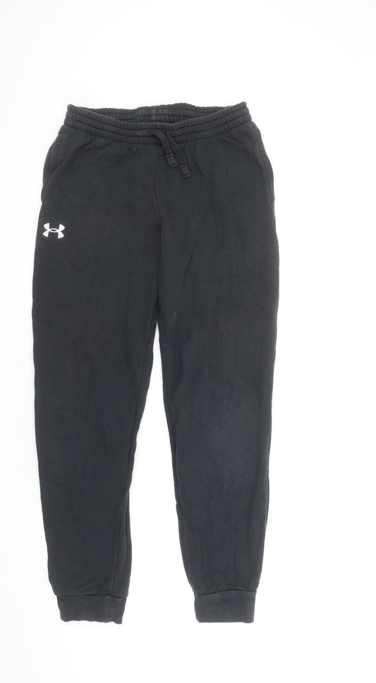 Under Armour Boys Black Jogger Trousers 12-13 Years Fleece Activewear
