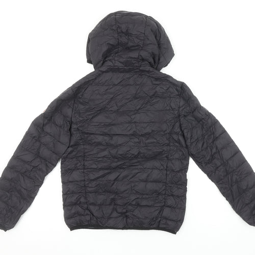 Surfanic Boys Black Hooded Puffer Jacket 10 Years Down Filled Nylon