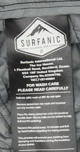 Surfanic Boys Black Hooded Puffer Jacket 10 Years Down Filled Nylon