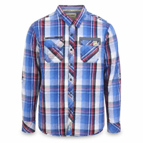 Dissident Men's Blue Check Long Sleeve Button-Up Cotton Shirt 2XL