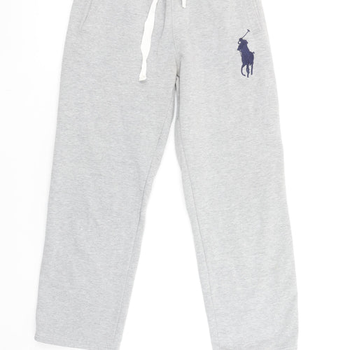 Ralph Lauren Boys Grey Cotton Sweatpants M Elastic Waist Joggers