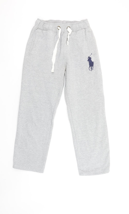 Ralph Lauren Boys Grey Cotton Sweatpants M Elastic Waist Joggers