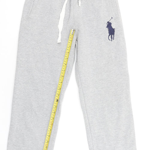Ralph Lauren Boys Grey Cotton Sweatpants M Elastic Waist Joggers