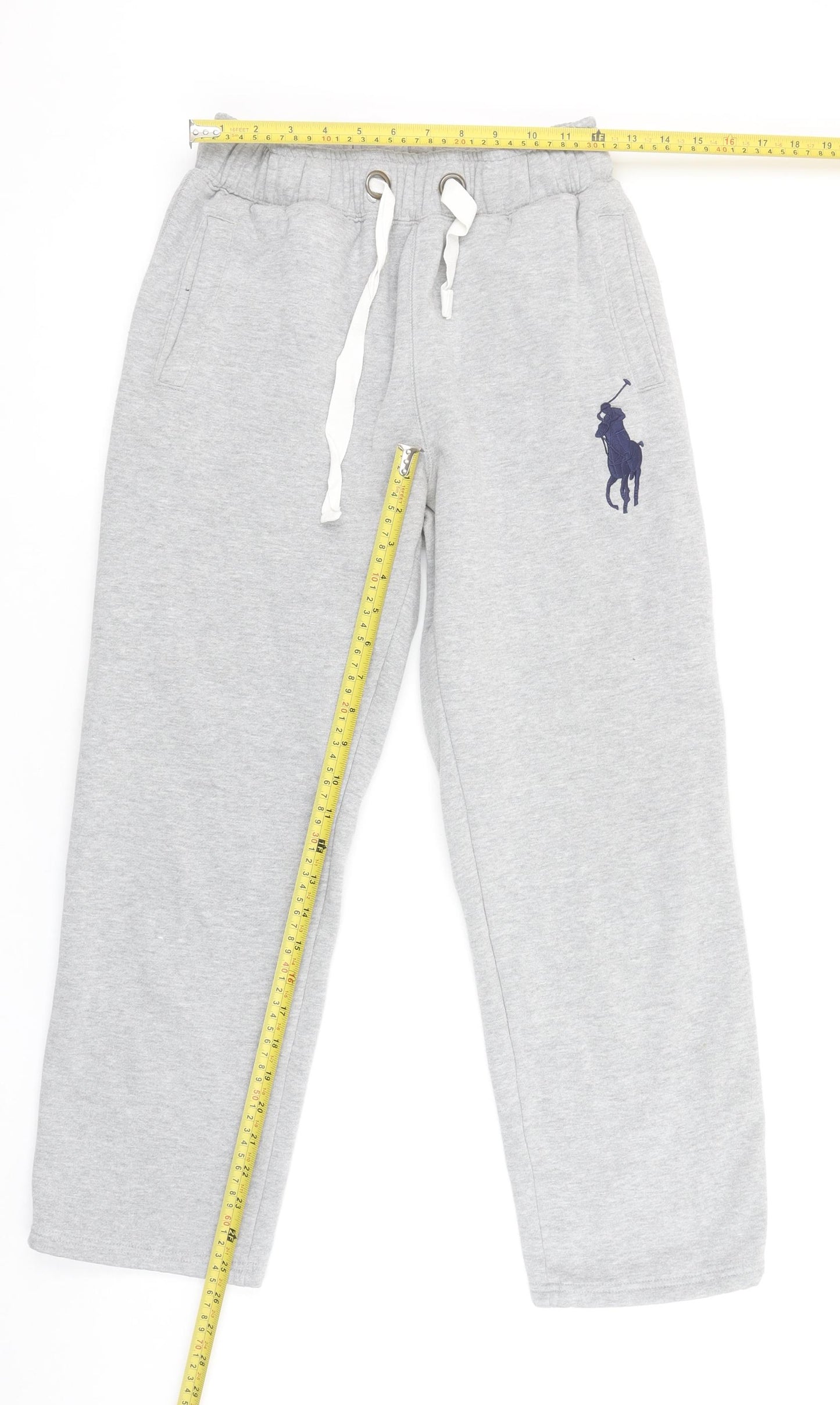 Ralph Lauren Boys Grey Cotton Sweatpants M Elastic Waist Joggers