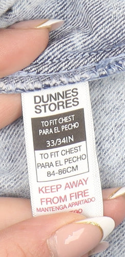 Dunnes Stores Women Blue Denim Short Sleeve Button Jumpsuit Size 10