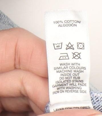 Dunnes Stores Women Blue Denim Short Sleeve Button Jumpsuit Size 10