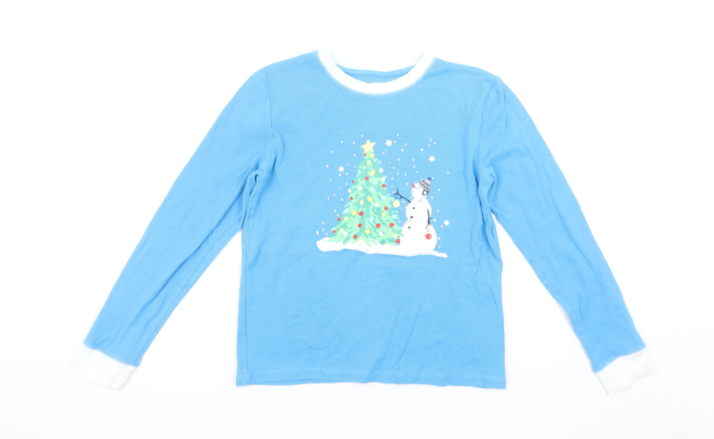 Leigh Tucker Willow Girls Blue Long Sleeve Christmas T-Shirt 12-13 Years