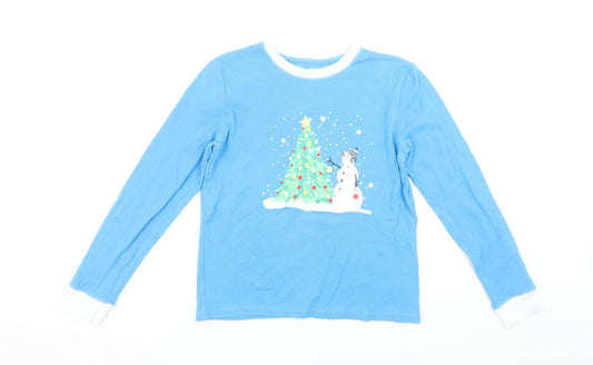 Leigh Tucker Willow Girls Blue Long Sleeve Christmas T-Shirt 12-13 Years