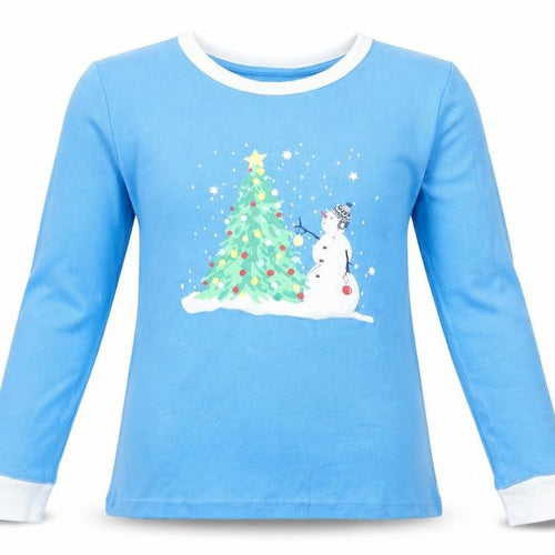 Leigh Tucker Willow Girls Blue Long Sleeve Christmas T-Shirt 12-13 Years