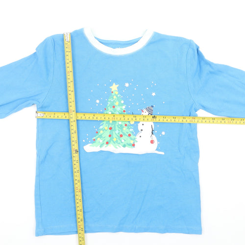 Leigh Tucker Willow Girls Blue Long Sleeve Christmas T-Shirt 12-13 Years
