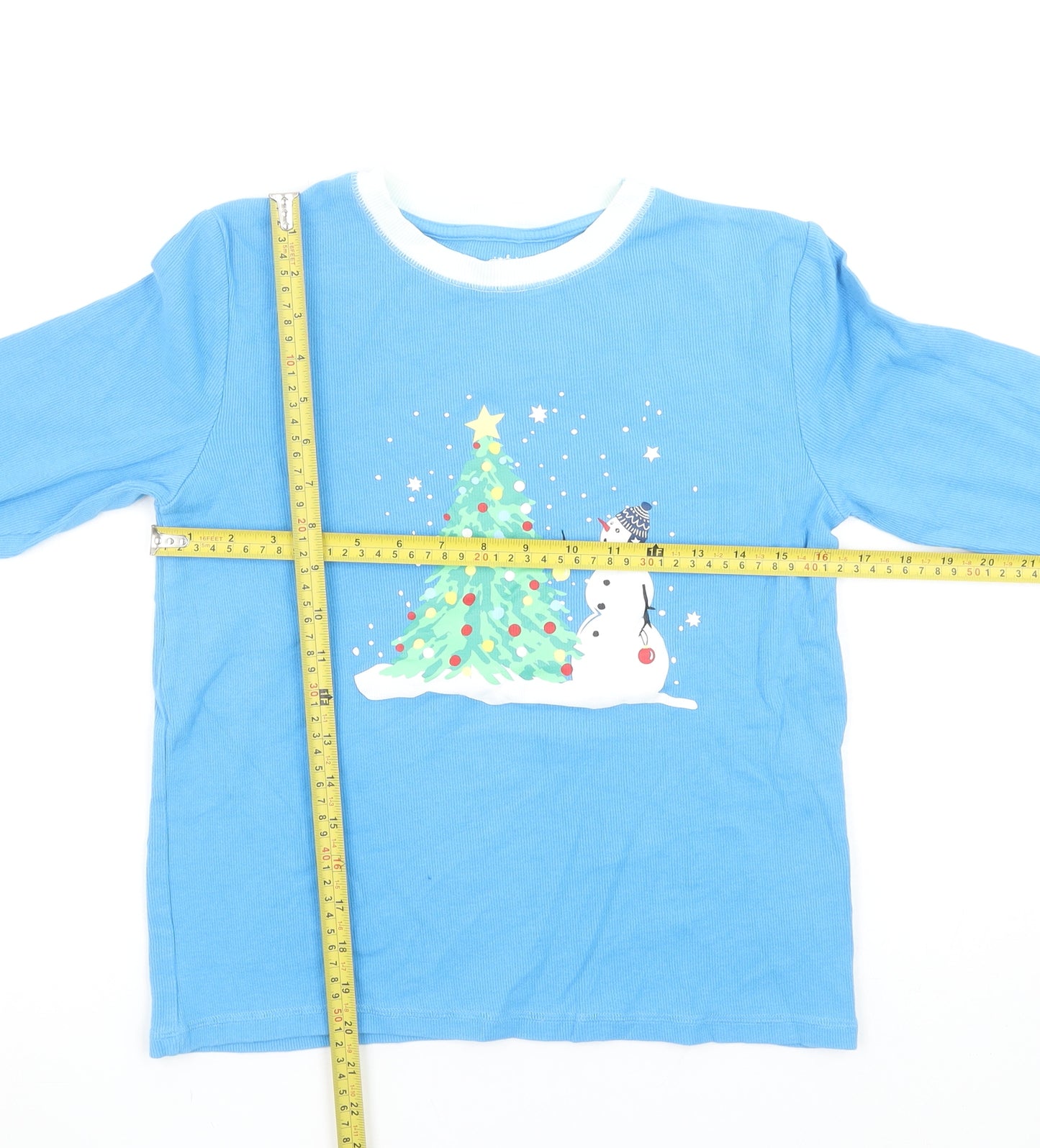 Leigh Tucker Willow Girls Blue Long Sleeve Christmas T-Shirt 12-13 Years