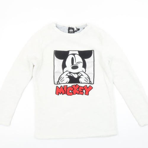Disney Girls White Mickey Mouse Fleece Pyjama Top 12-13 Years