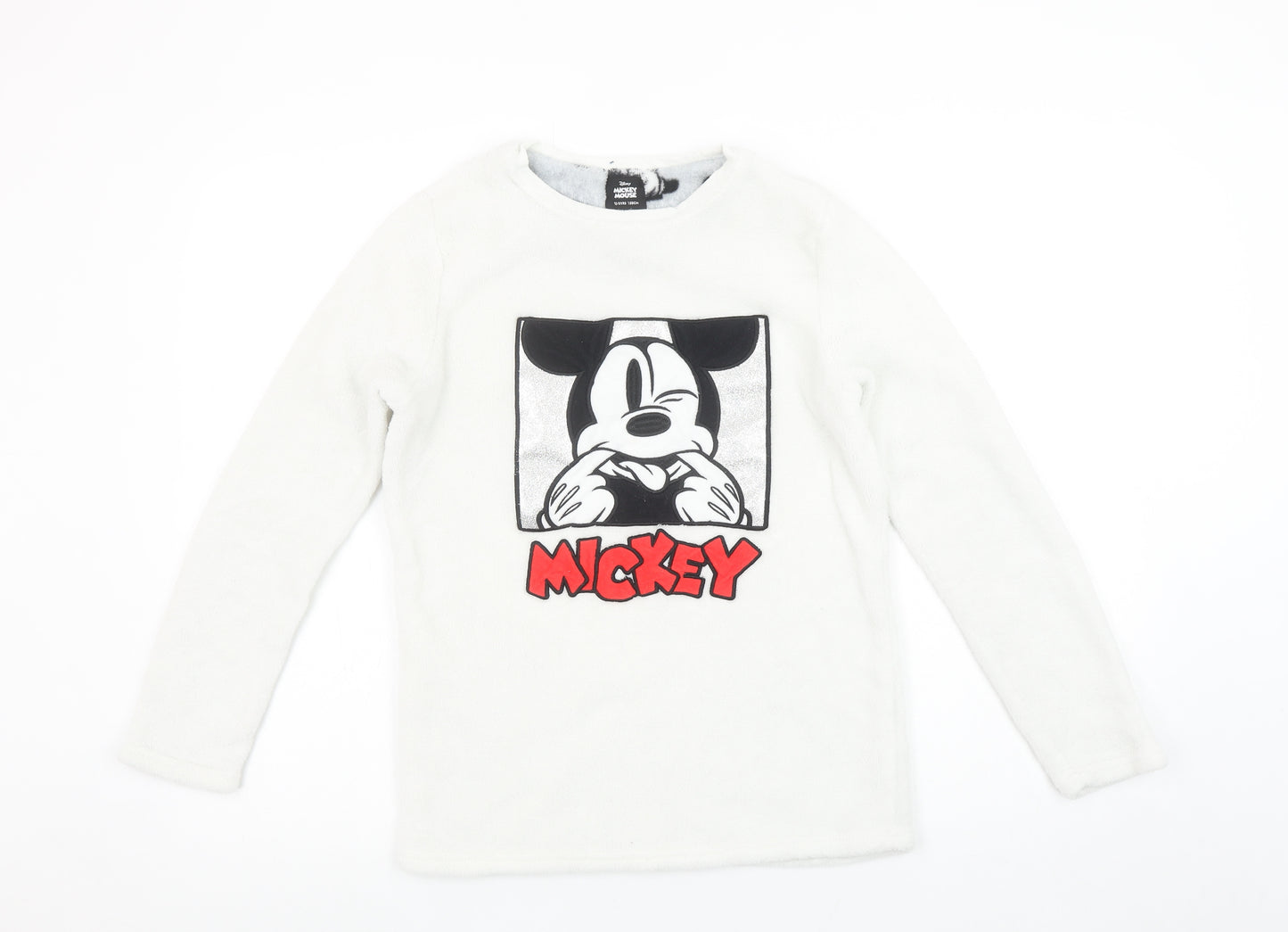 Disney Girls White Mickey Mouse Fleece Pyjama Top 12-13 Years