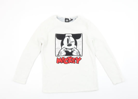Disney Girls White Mickey Mouse Fleece Pyjama Top 12-13 Years