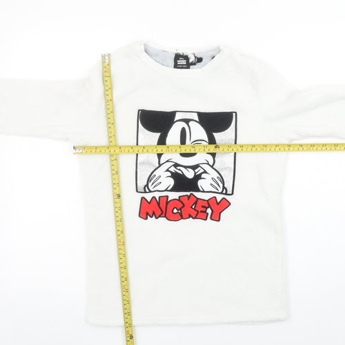 Disney Girls White Mickey Mouse Fleece Pyjama Top 12-13 Years