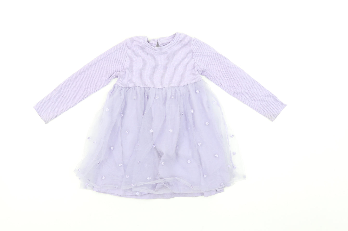Dunnes Stores Girls Purple Embroidered Tutu Dress 18-24 Months