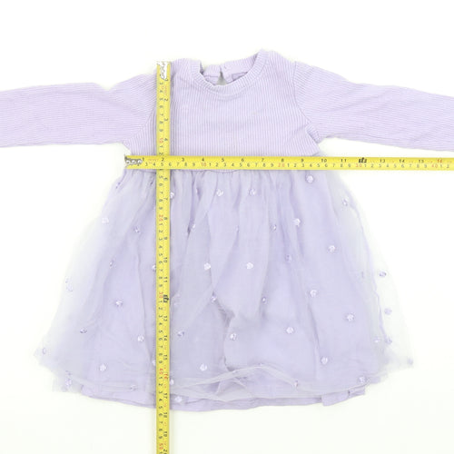 Dunnes Stores Girls Purple Embroidered Tutu Dress 18-24 Months