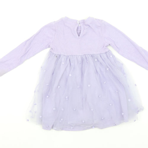 Dunnes Stores Girls Purple Embroidered Tutu Dress 18-24 Months