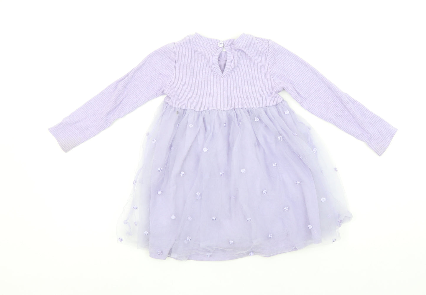 Dunnes Stores Girls Purple Embroidered Tutu Dress 18-24 Months