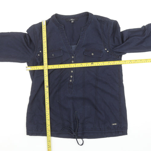 Mavi Womens Blue Viscose Tunic Blouse XS Long Sleeve Casual Top