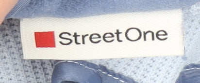 Street One Women Blue Full Zip Hoodie Size 10 Cotton Blend