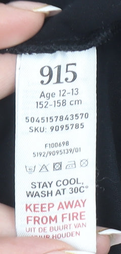 New Look Girls Black Nirvana Graphic Cropped T-Shirt 12-13 Years