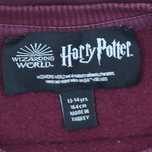 Primark Girls Red Harry Potter Fleece Sweatshirt 13-14 Years Pullover Jumper